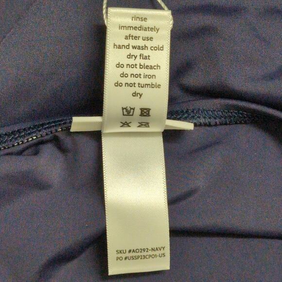 Andie Amalfi One Piece Navy Blue Scoop Neck Adjustable Straps Swim Size L New - Picture 8 of 10